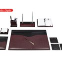 9 Parça Çift Renkli Sümen Takımı - Bordo Siyah